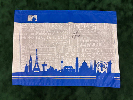 Peter Hanson Signed European Tour Golf Pin Flag + Dealer COA