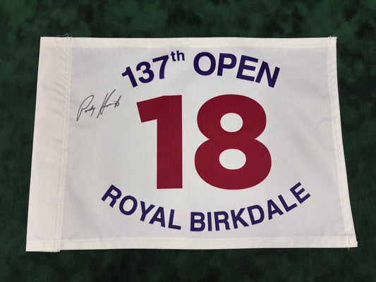 Pádraig Harrington Winner Signed 137th Open at Royal Birkdale Golf Pin Flag + Dealer COA