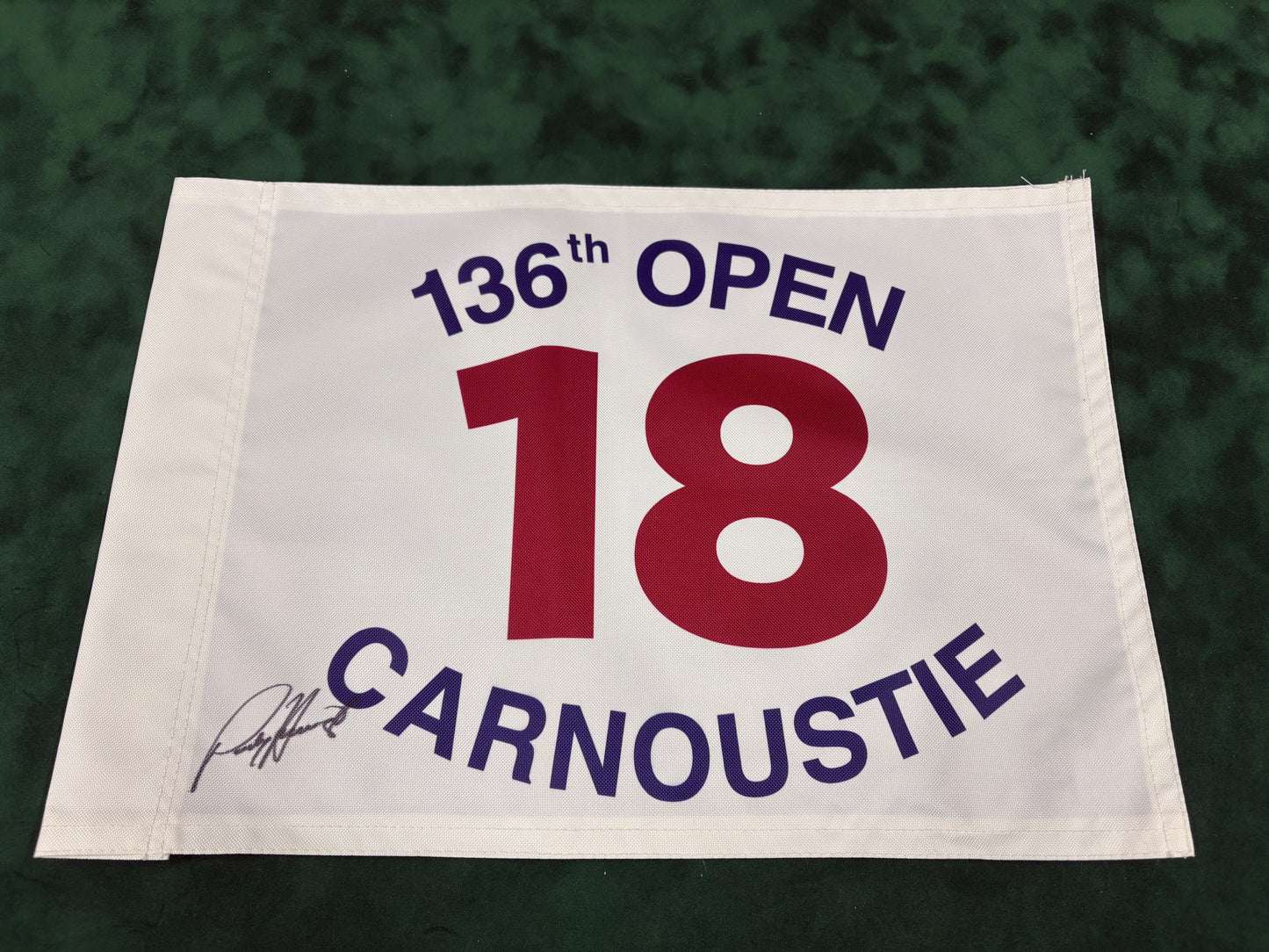 Pádraig Harrington Winner Signed 136th Open at Carnoustie Golf Pin Flag + Dealer COA
