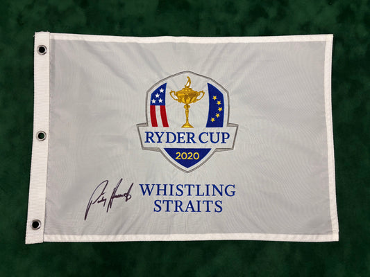 Pádraig Harrington Signed 2020 Ryder Cup at Whistling Straits Golf Pin Flag + Dealer COA