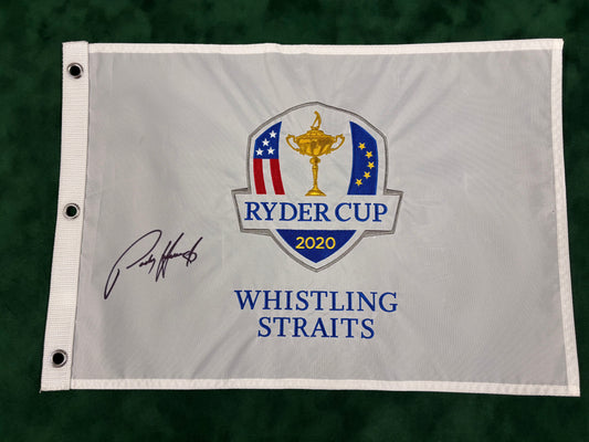 Pádraig Harrington Signed 2020 Ryder Cup at Whistling Straits Golf Pin Flag + Dealer COA