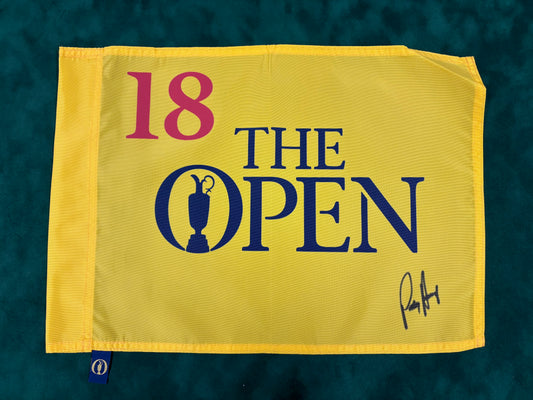 Pádraig Harrington Signed Undated The Open Golf Pin Flag + Dealer COA