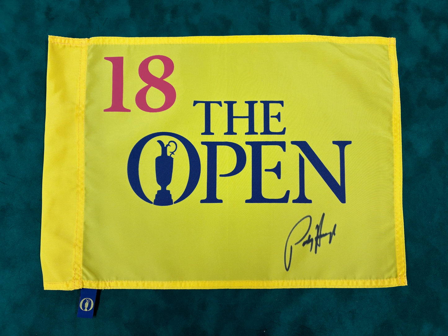 Pádraig Harrington Signed Undated The Open Golf Pin Flag + Dealer COA