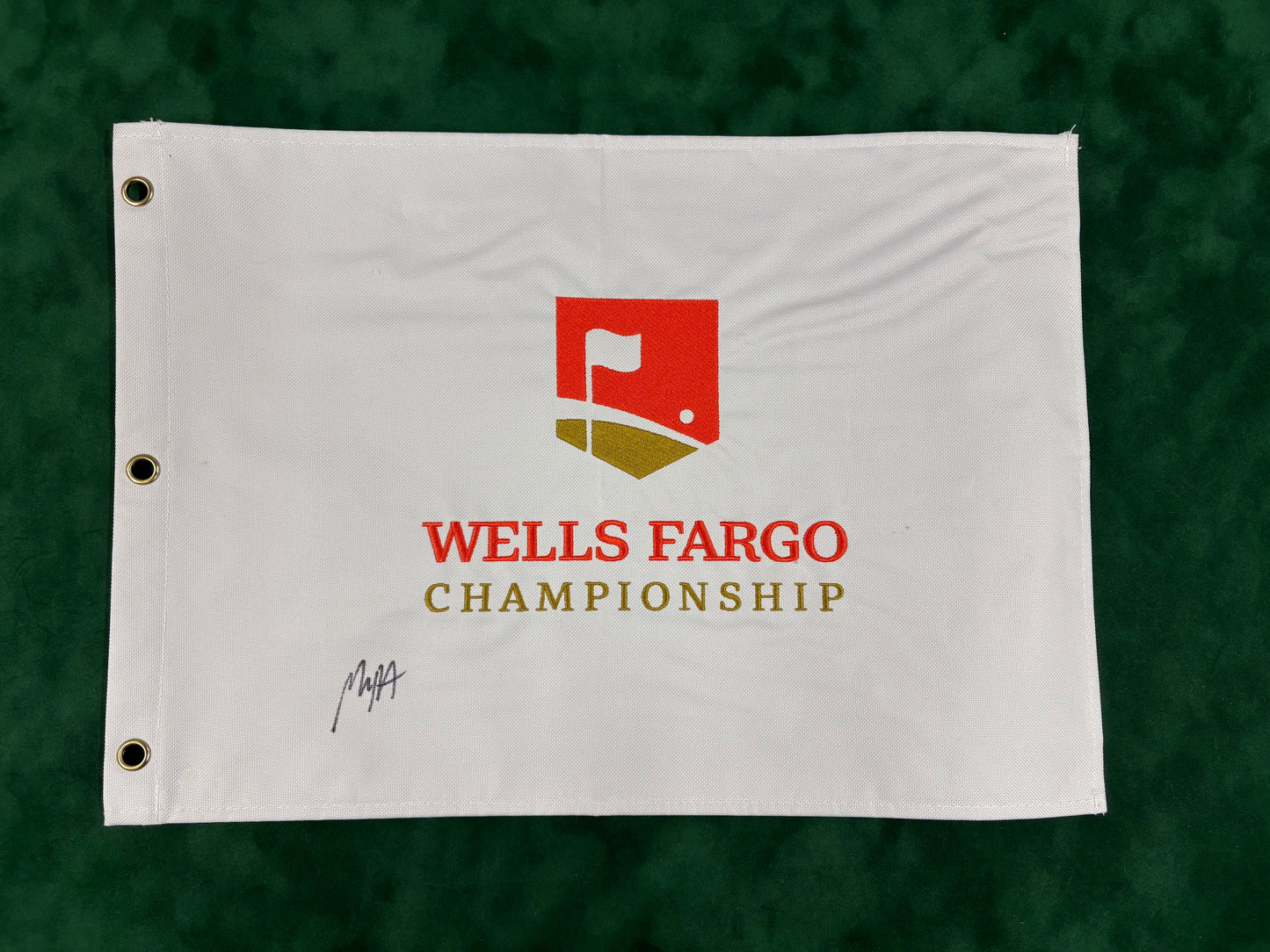 Max Homa Two-Time Winner Signed Wells Fargo Championship Golf Pin Flag + Dealer COA