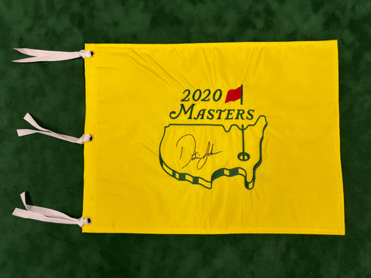 Dustin Johnson Winner Signed 2020 Masters Golf Pin Flag + Dealer COA