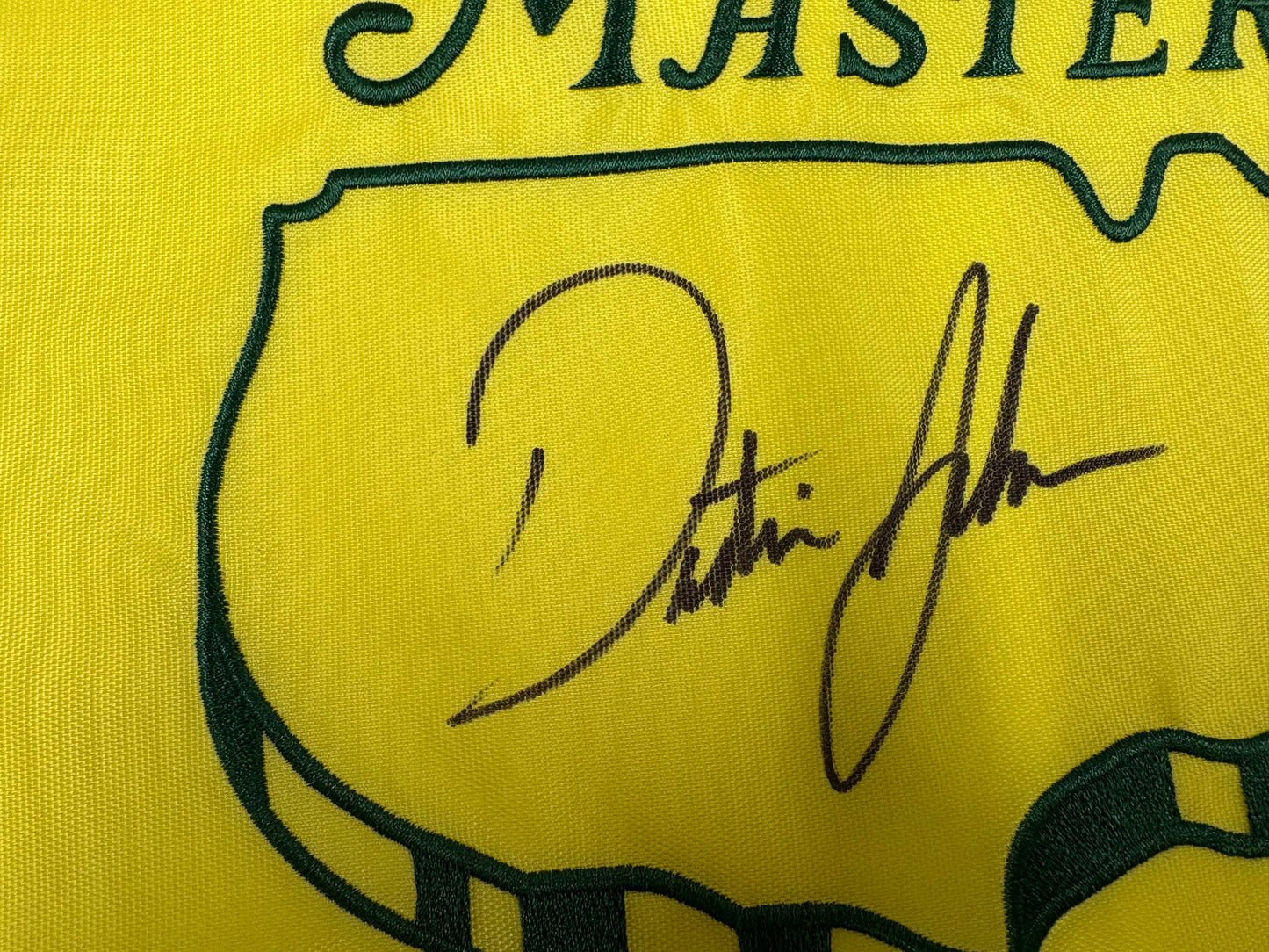 Dustin Johnson Winner Signed 2020 Masters Golf Pin Flag + Dealer COA