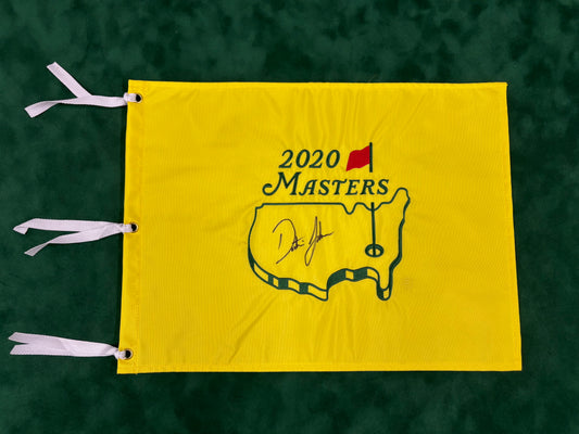 Dustin Johnson Winner Signed 2020 Masters Golf Pin Flag + Dealer COA