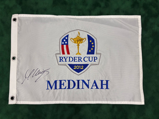 Martin Kaymer Signed 2012 Ryder Cup at Medinah Embroided Golf Flag + Dealer COA