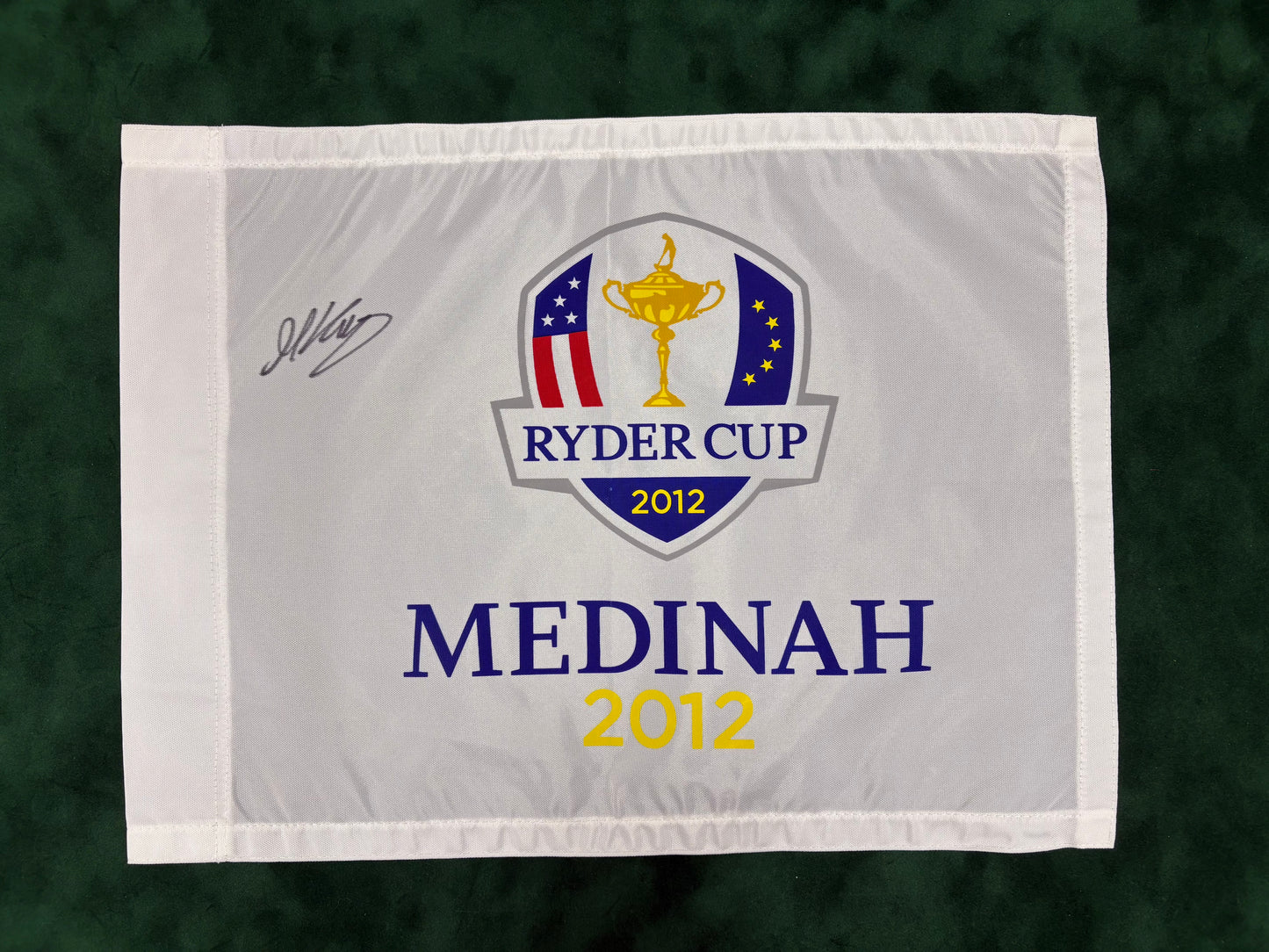 Martin Kaymer Signed 2012 Ryder Cup at Medinah Golf Flag + Dealer COA