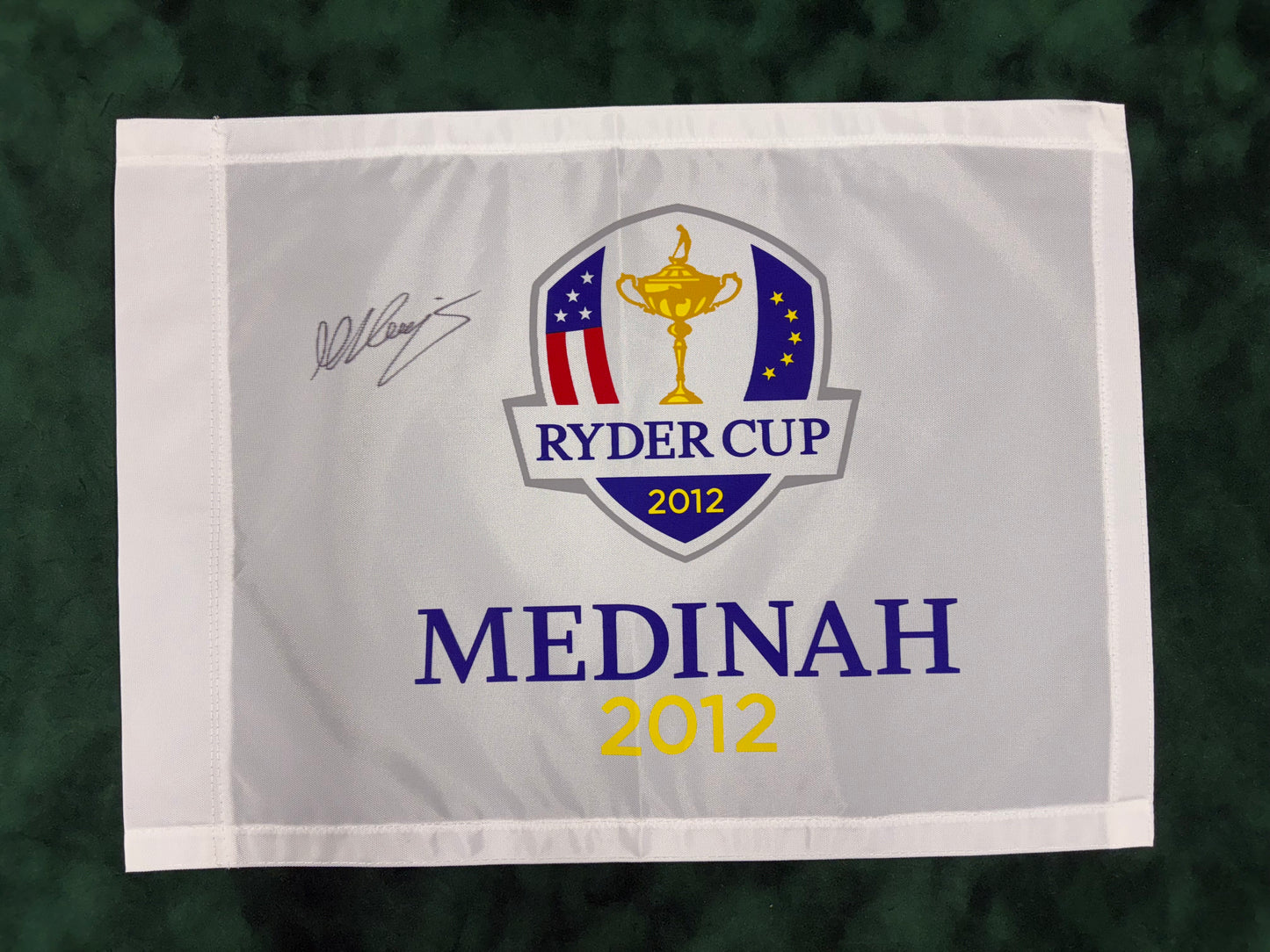 Martin Kaymer Signed 2012 Ryder Cup at Medinah Golf Flag + Dealer COA