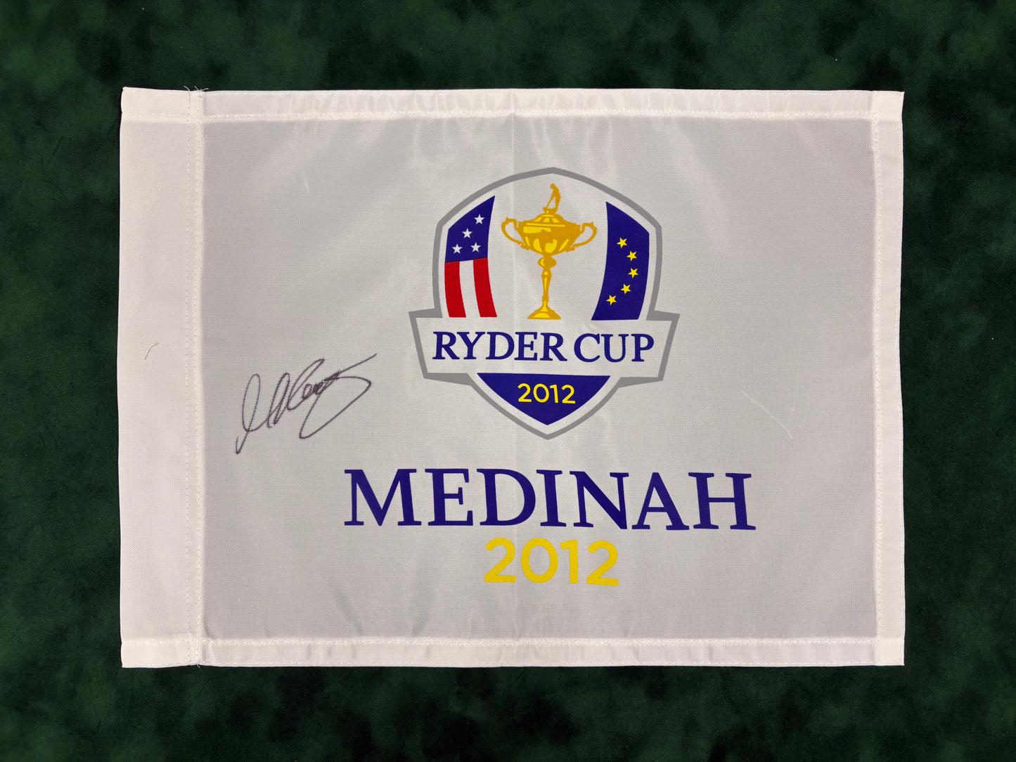 Martin Kaymer Signed 2012 Ryder Cup at Medinah Golf Flag + Dealer COA