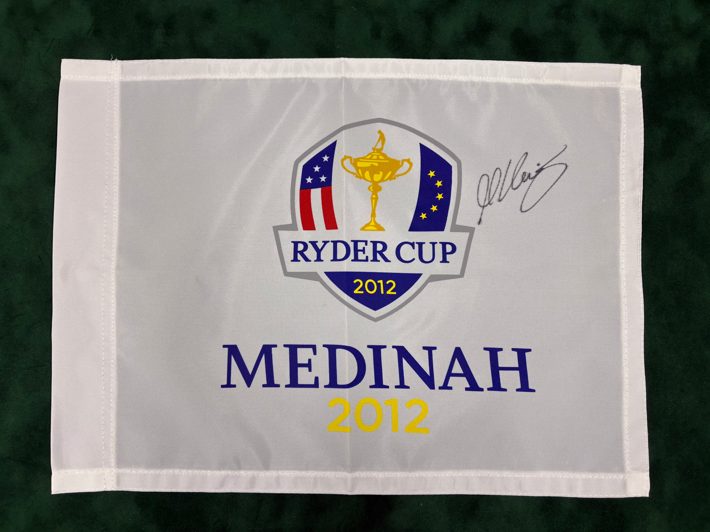 Martin Kaymer Signed 2012 Ryder Cup at Medinah Golf Flag + Dealer COA