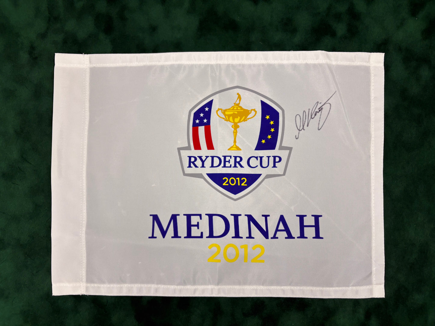 Martin Kaymer Signed 2012 Ryder Cup at Medinah Golf Flag + Dealer COA