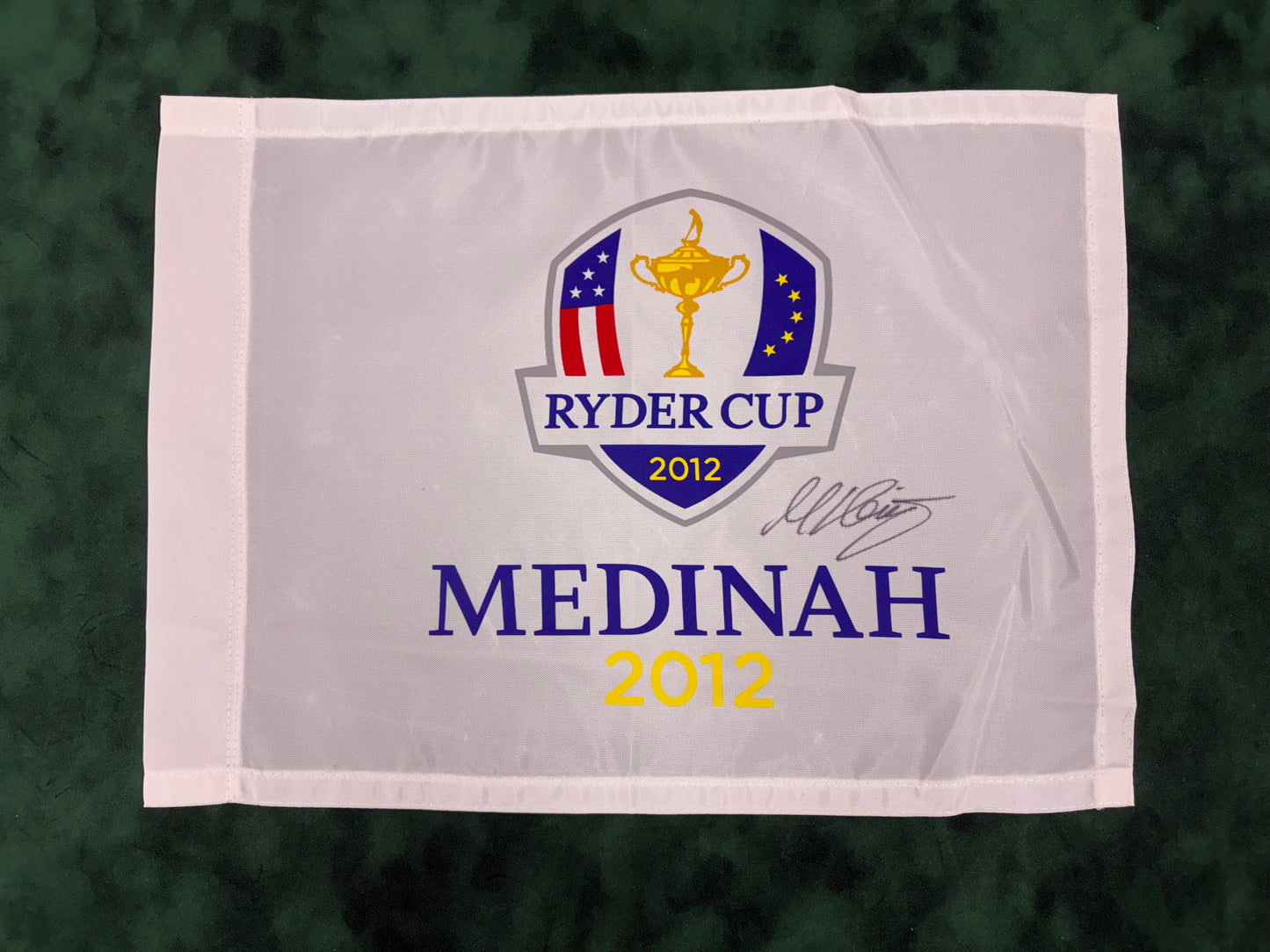 Martin Kaymer Signed 2012 Ryder Cup at Medinah Golf Flag + Dealer COA