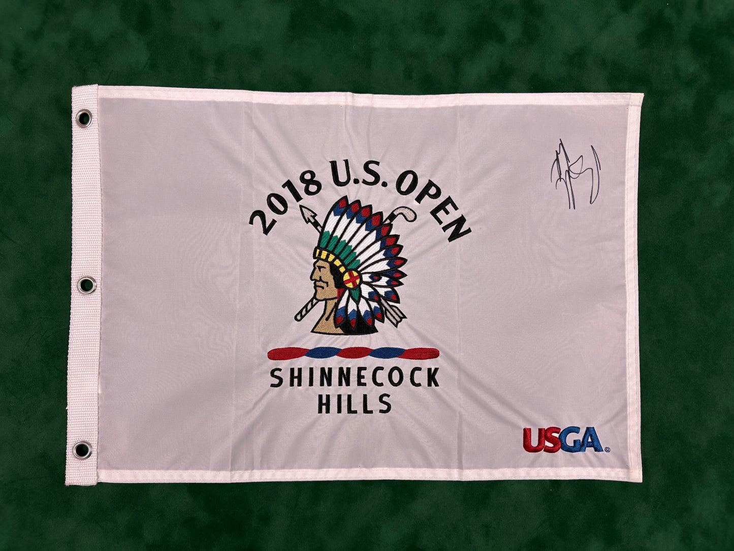 Brooks Koepka Winner Signed 2018 US Open at Shinnecock Hills Golf Flag + Dealer COA