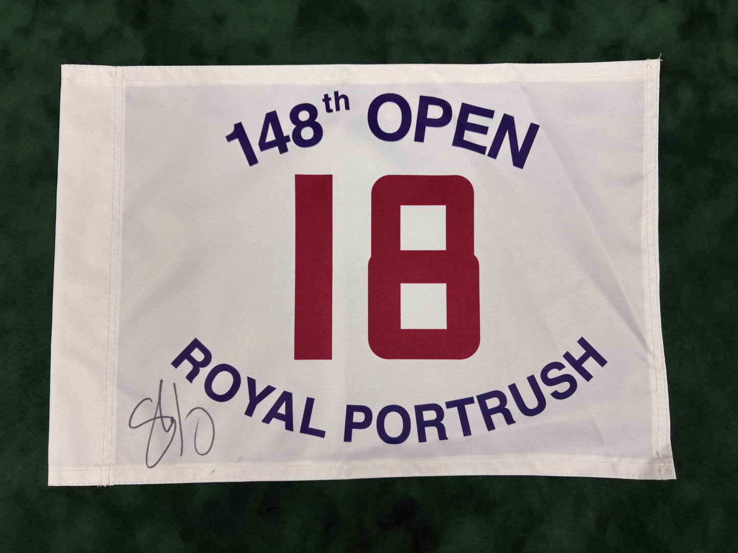 Shane Lowry Winner Signed 148th Open at Royal Portrush White Golf Flag + Dealer COA