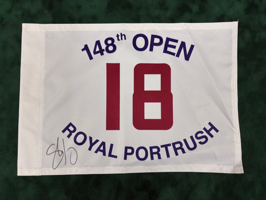 Shane Lowry Winner Signed 148th Open at Royal Portrush White Golf Flag + Dealer COA