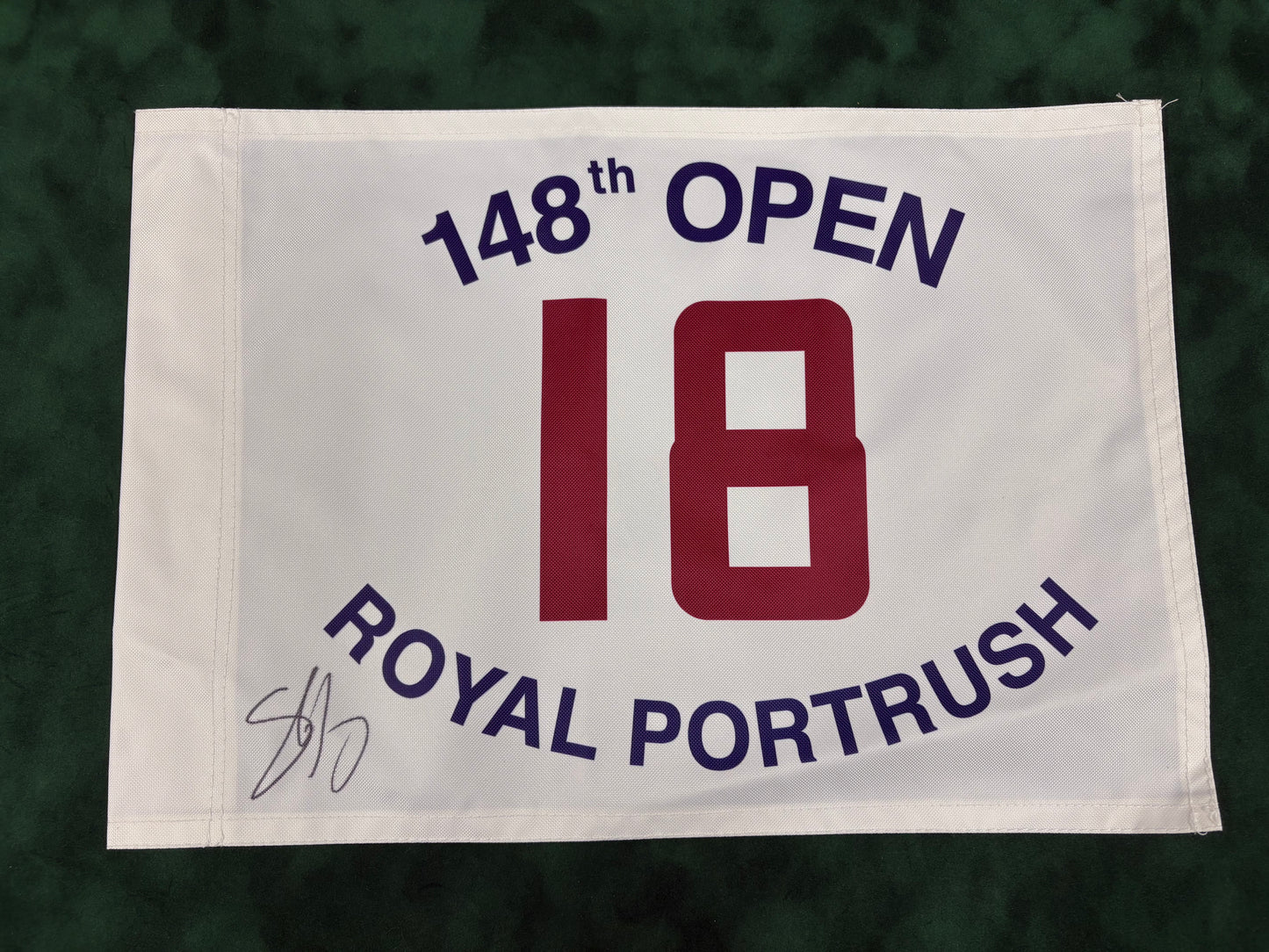 Shane Lowry Winner Signed 148th Open at Royal Portrush White Golf Flag + Dealer COA