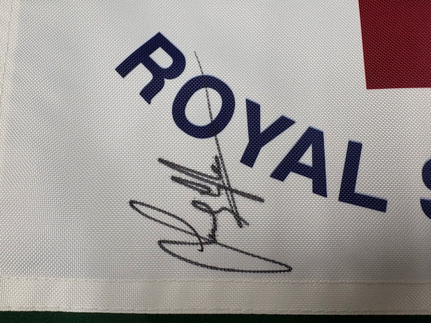 Sandy Lyle Winner Signed 114th Open at Royal St Georges White Golf Flag + Dealer COA