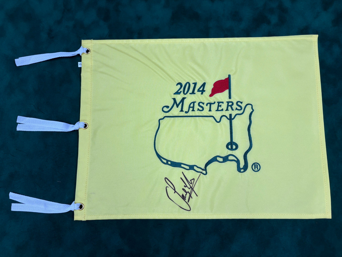Sandy Lyle 1988 Winner Signed 2014 Masters Golf Flag + Dealer COA