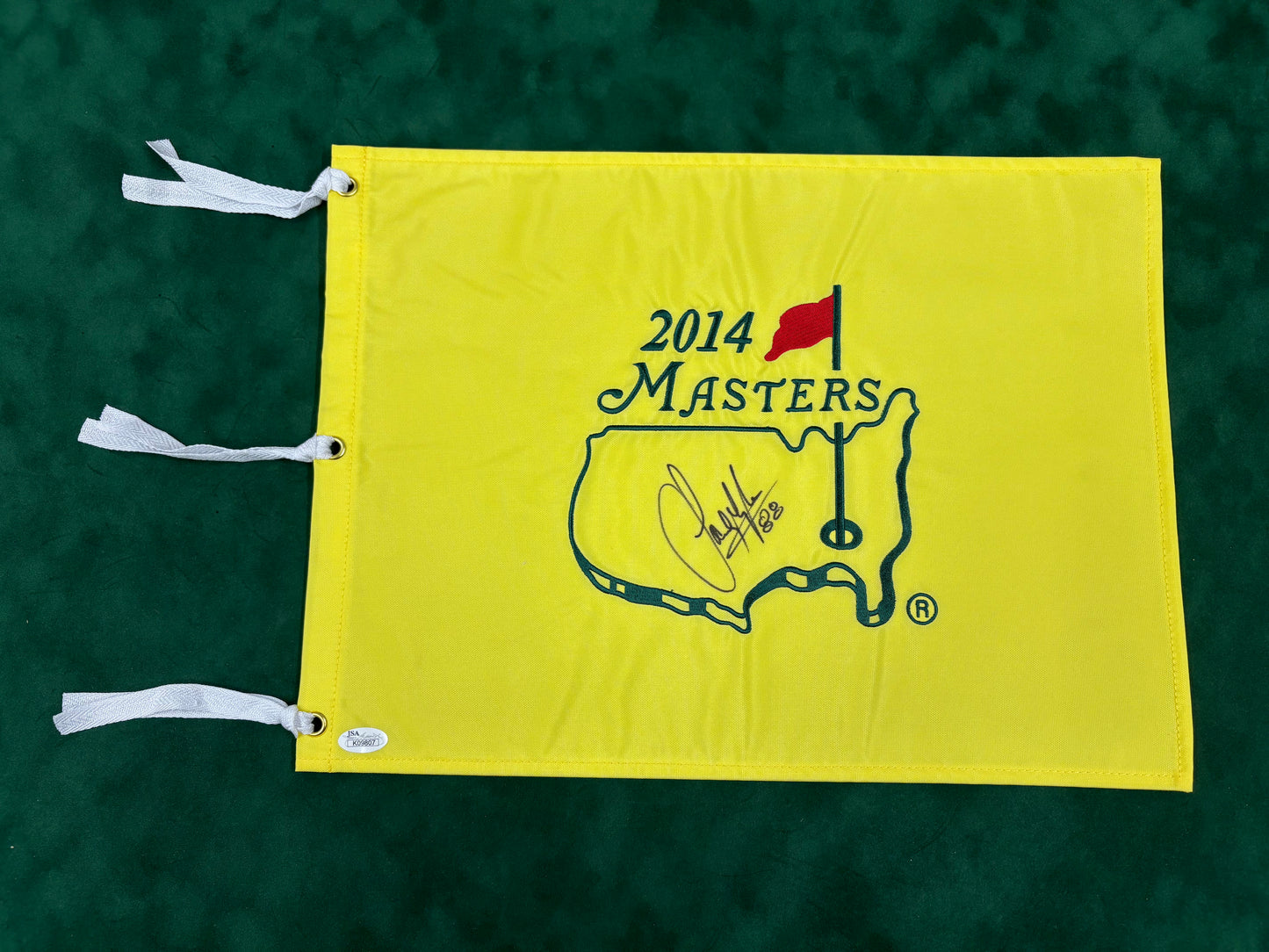 Sandy Lyle 1988 Winner Signed Masters Golf Flag + Dealer COA JSA Witness