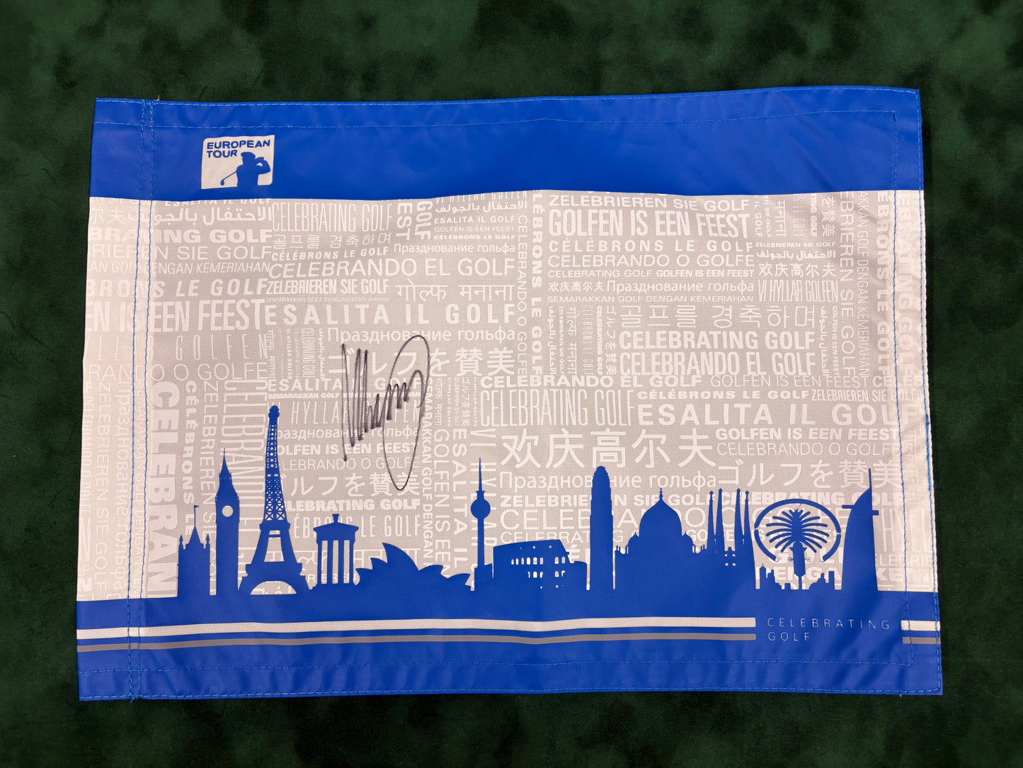 Matteo Manassero Signed European Tour Golf Flag + Dealer COA