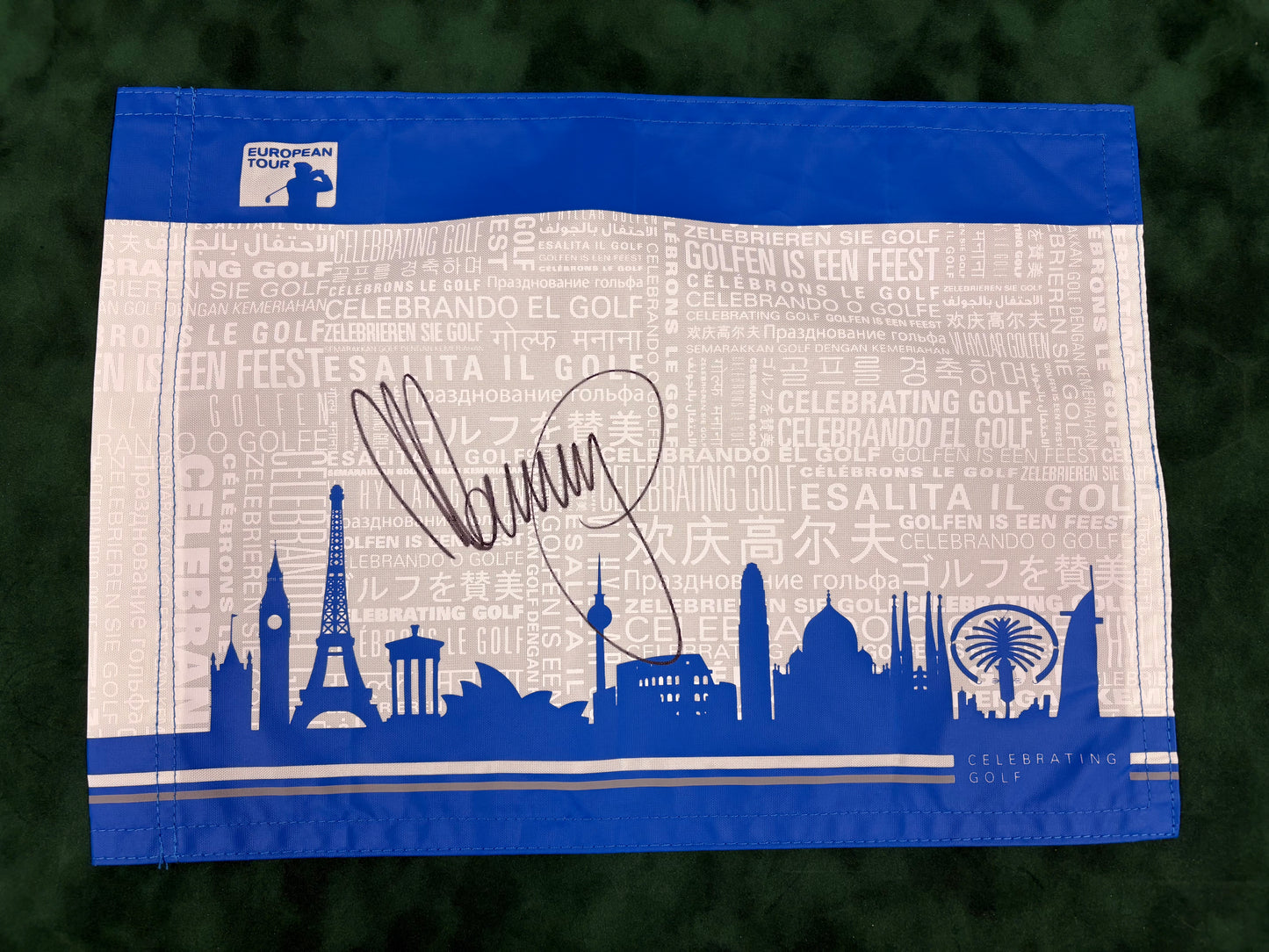 Matteo Manassero Signed European Tour Golf Flag + Dealer COA