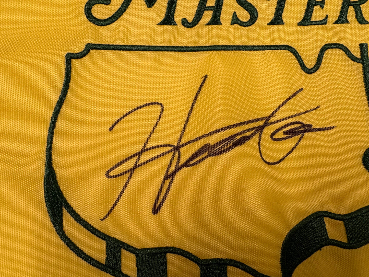 Hideki Matsuyama Winner Signed 2021 Masters Golf Flag + Dealer COA
