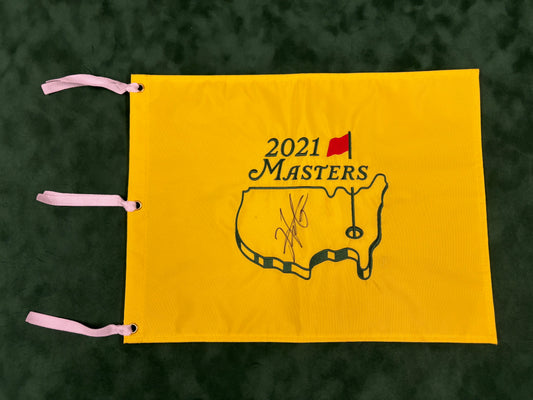 Hideki Matsuyama Winner Signed 2021 Masters Golf Flag + Dealer COA