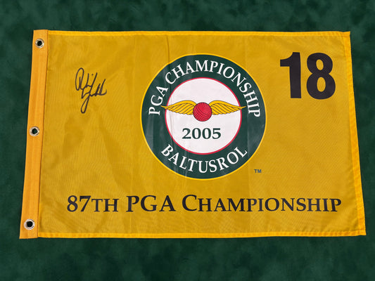 Phil Mickelson Winner Signed 2005 PGA Championship at Baltusrol Golf Flag + Dealer COA