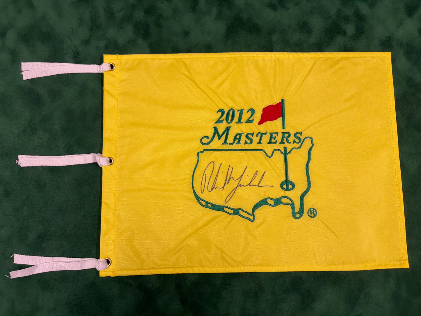 Phil Mickelson Signed 2012 Masters Golf Flag + Dealer COA