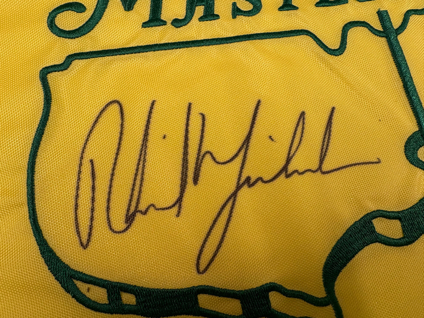 Phil Mickelson Signed 2012 Masters Golf Flag + Dealer COA