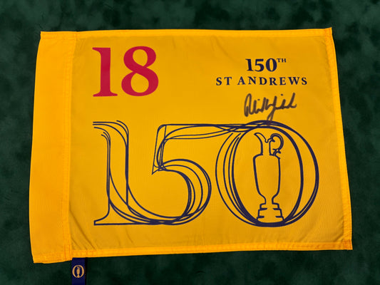 Phil Mickelson Signed 150th Open at St Andrews Golf Flag + Dealer COA