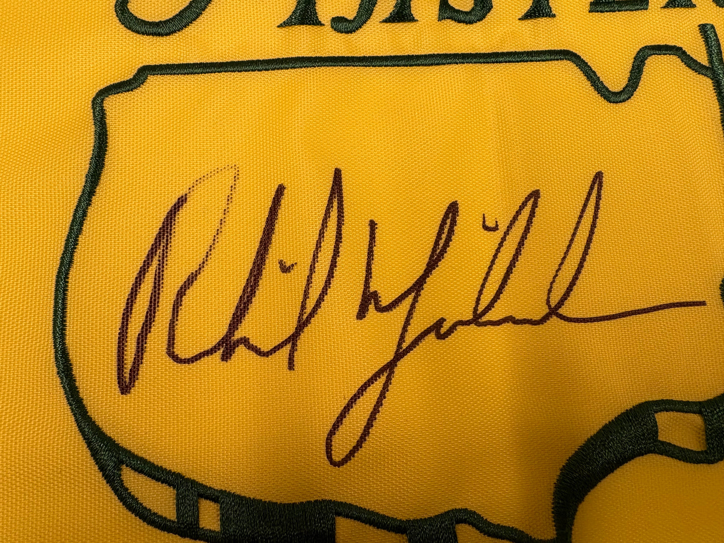 Phil Mickelson Three-Time Winner Signed Undated Masters Golf Flag + Dealer COA