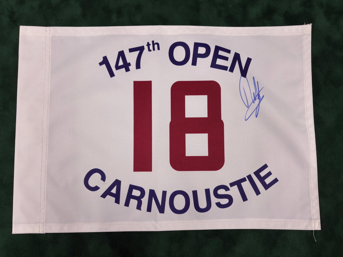Francesco Molinari Winner Signed 147th Open at Carnoustie White Golf Flag + Dealer COA