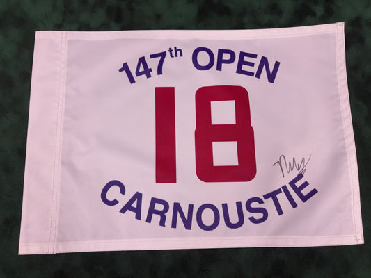 Francesco Molinari Winner Signed 147th Open at Carnoustie White Golf Flag + Dealer COA