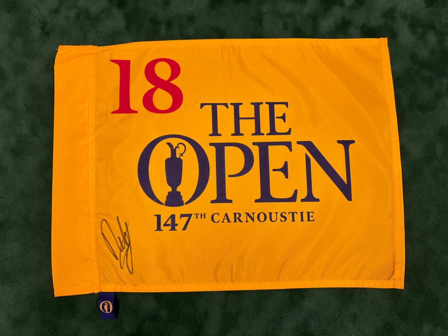 Francesco Molinari Winner Signed 147th Open at Carnoustie Golf Flag + Dealer COA