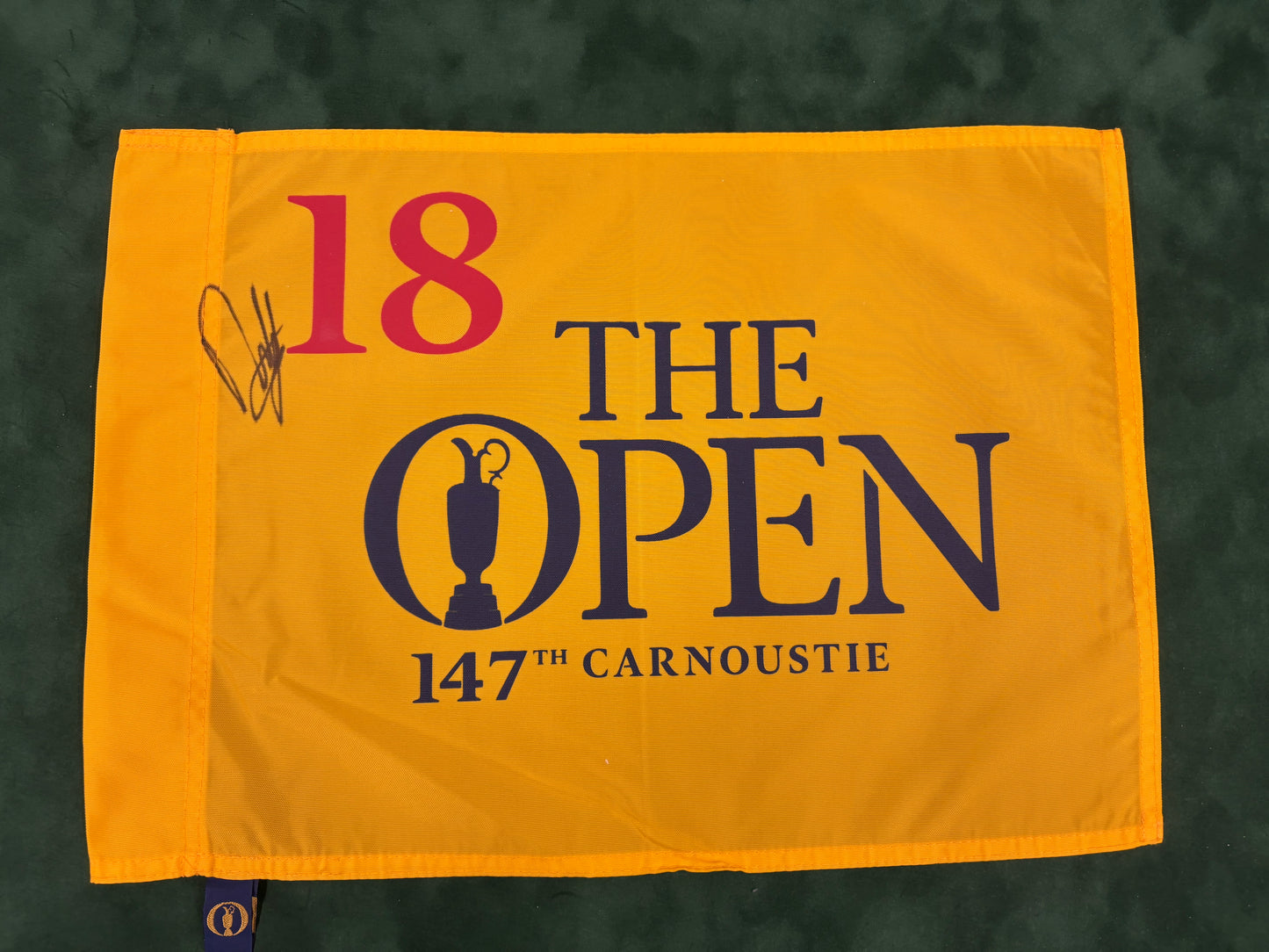 Francesco Molinari Winner Signed 147th Open at Carnoustie Golf Flag + Dealer COA