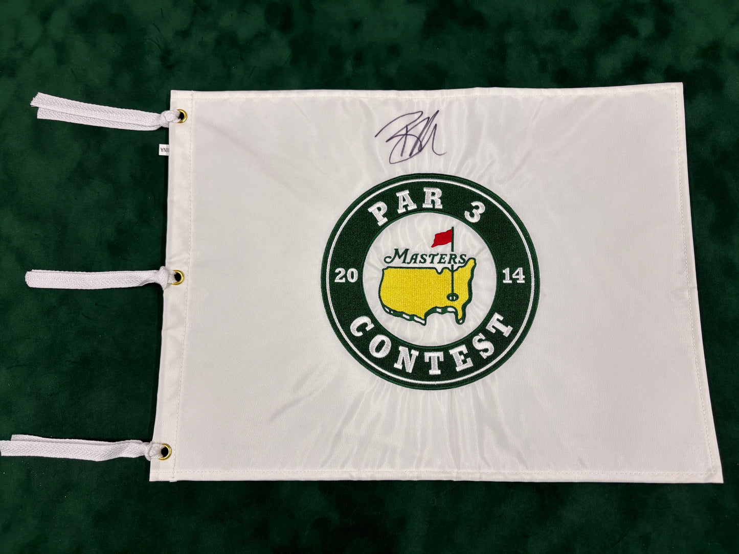 Ryan Moore Winner Signed 2014 Masters Par 3's Contest Golf Flag + Dealer COA