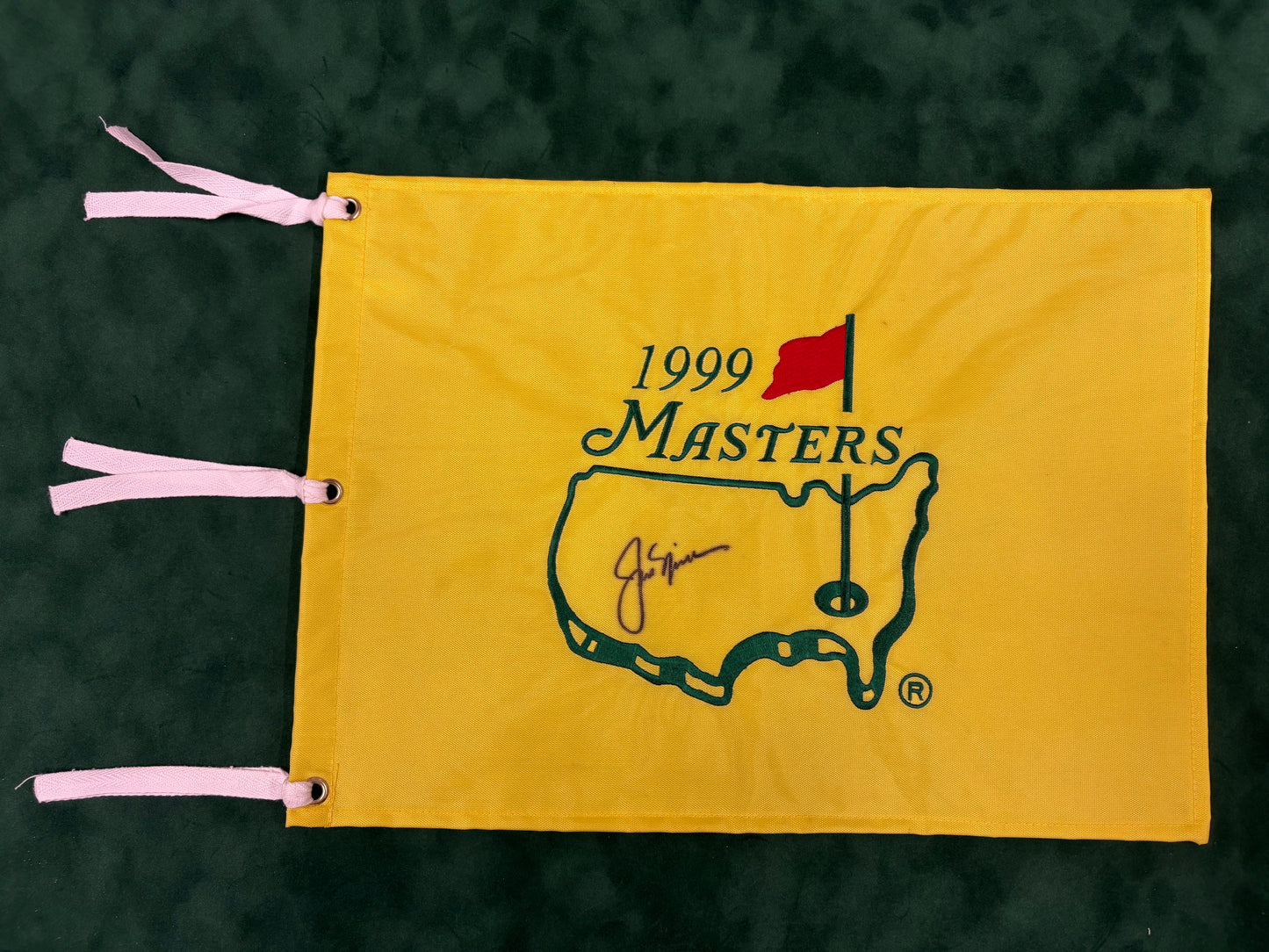 Jack Nicklaus - Golf Legend Signed 1999 Masters Golf Flag + Dealer COA JSA AHLOA