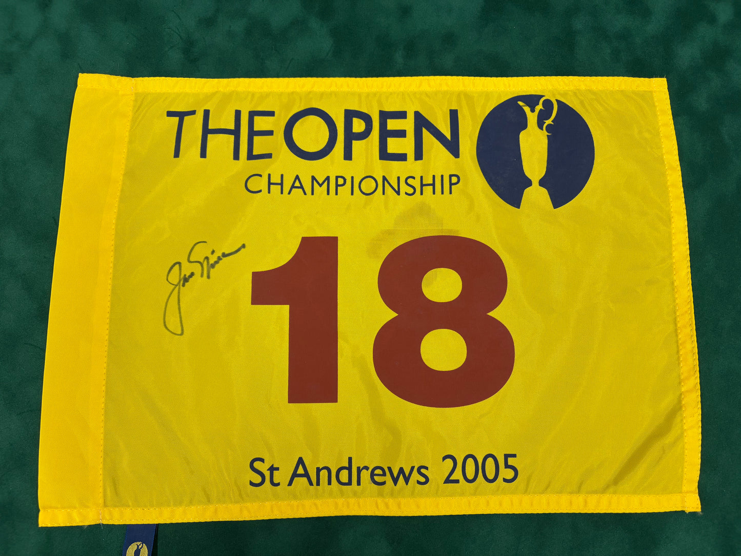 Jack Nicklaus Signed 2005 The Open at St Andrews Golf Flag + Dealer COA