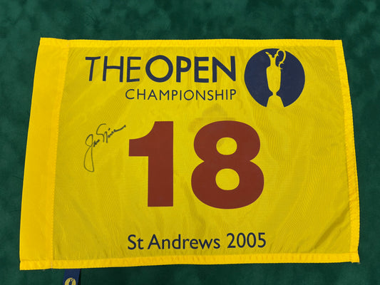 Jack Nicklaus Signed 2005 The Open at St Andrews Golf Flag + Dealer COA