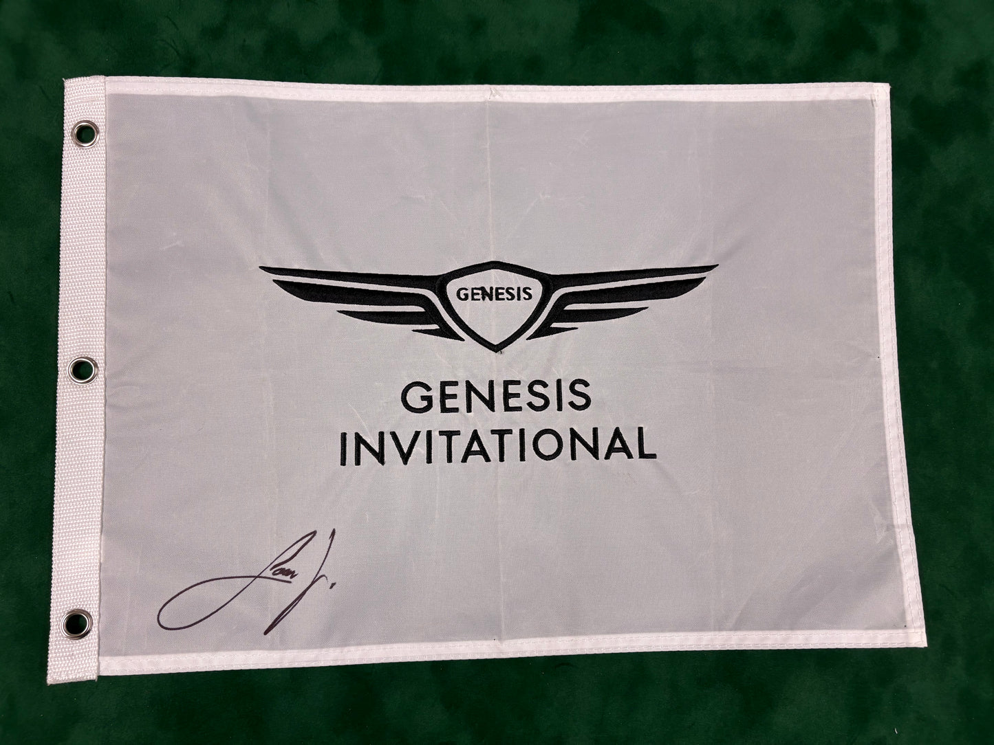 Joaquín Niemann Signed Genesis Invitational Golf Flag + Dealer COA
