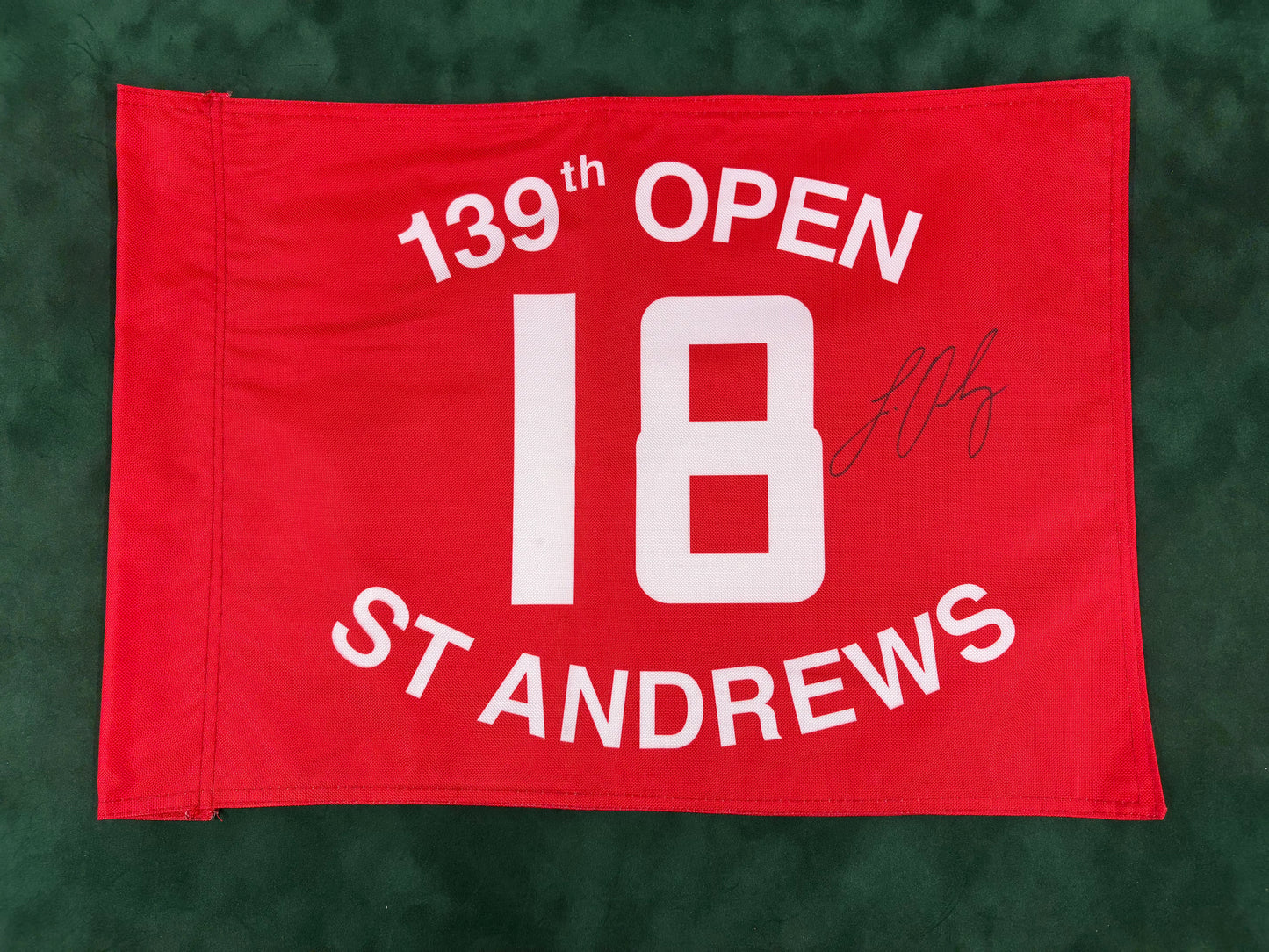 Louis Oosthuizen Winner Signed 139th Open at St Andrews Red Golf Flag + Dealer COA