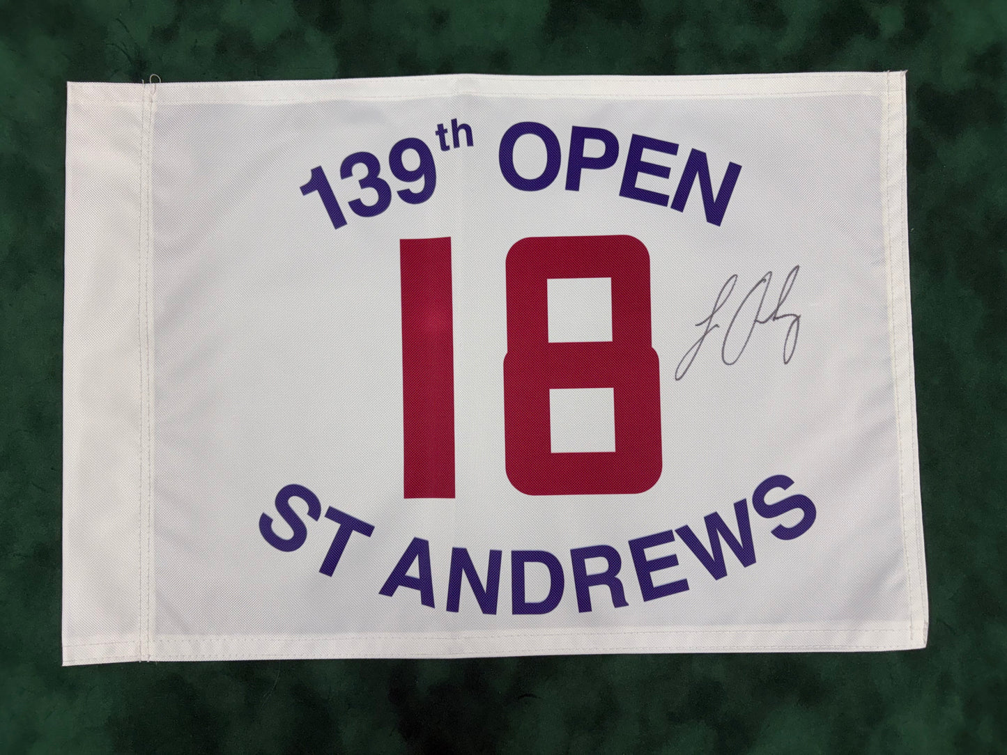 Louis Oosthuizen Winner Signed 139th Open at St Andrews Golf Flag + Dealer COA