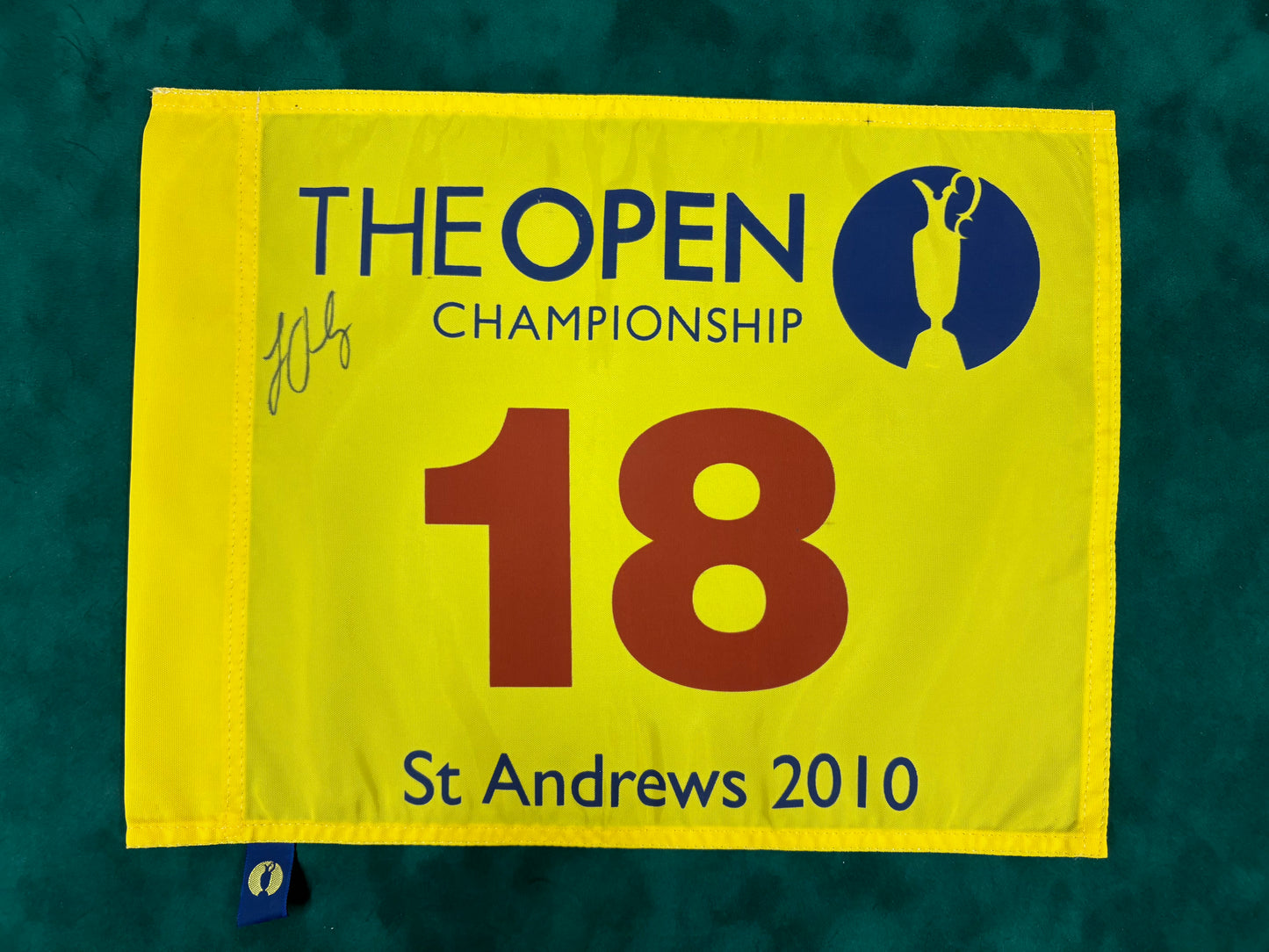 Louis Oosthuizen Winner Signed 2010 Open at St Andrews Golf Flag + Dealer COA