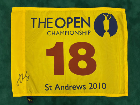 Louis Oosthuizen Winner Signed 2010 Open at St Andrews Golf Flag + Dealer COA
