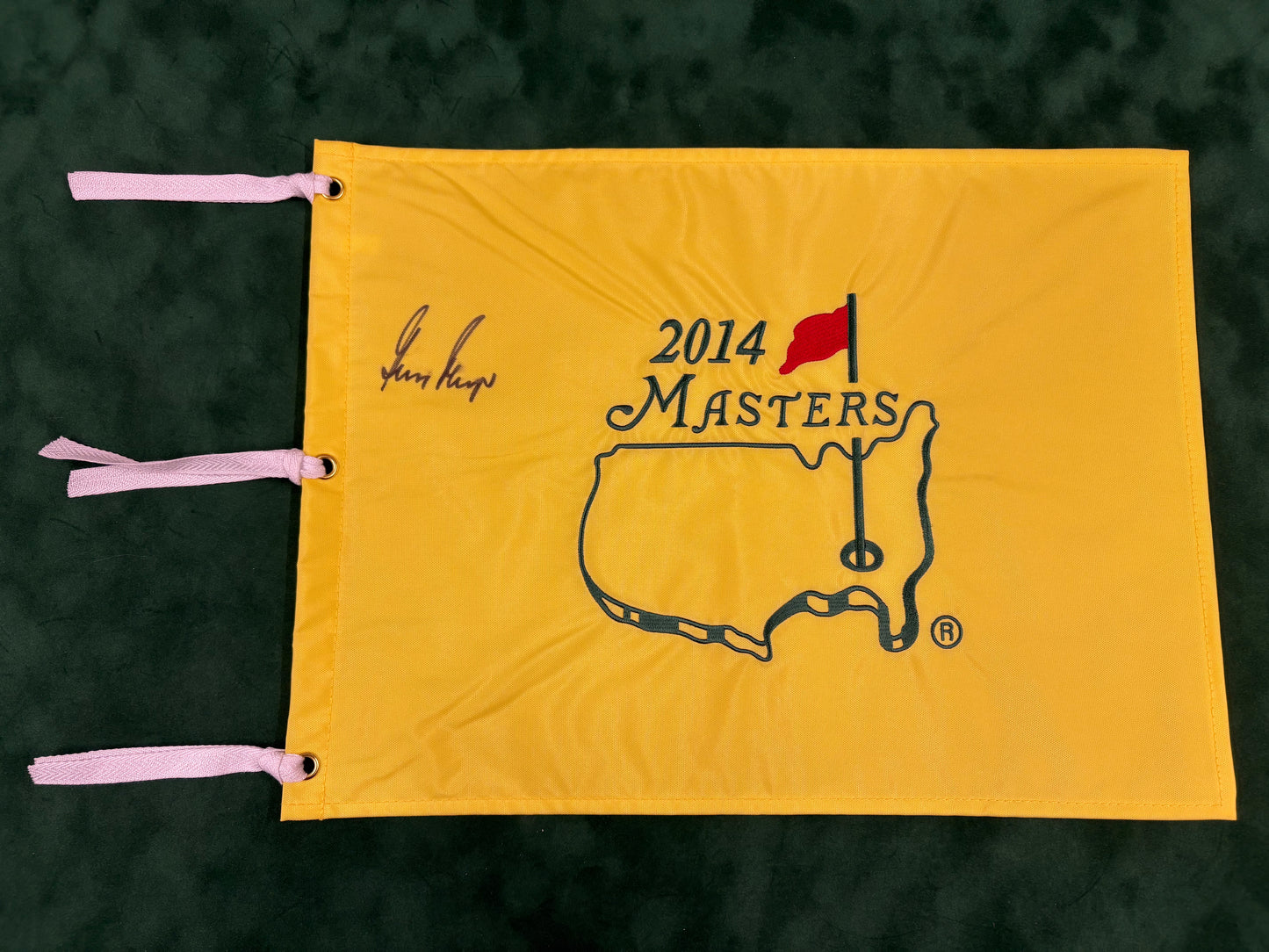 Gary Player Signed 2014 Masters Golf Flag + Dealer COA