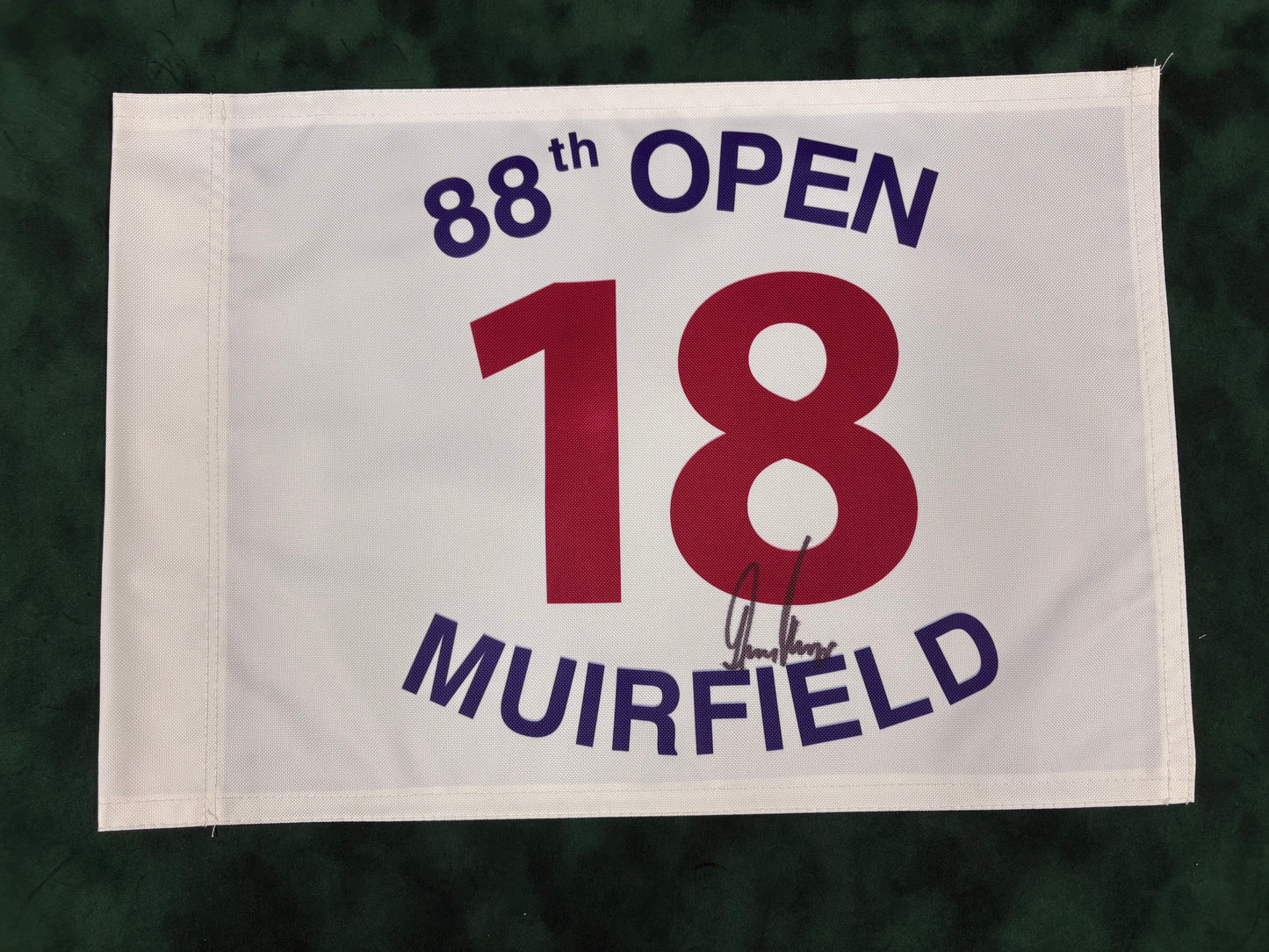 Gary Player Winner Signed 88th Open at Muirfield Golf Flag + Dealer COA
