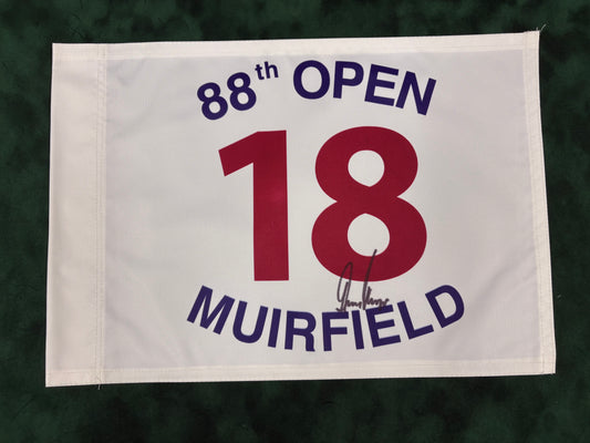Gary Player Winner Signed 88th Open at Muirfield Golf Flag + Dealer COA